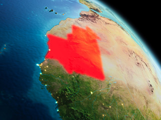 Morning over Mauritania on Earth