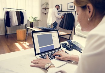 Woman working on projects