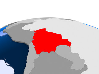 Peru on political globe