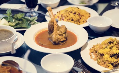 Family having Indian food