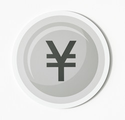 Chinese yuan and Japanese yen coin