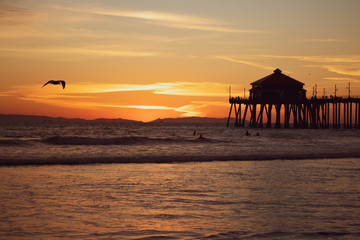 Huntington Beach Pier at Sunset