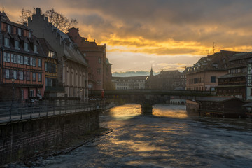 Obraz premium When Strasbourg Says GoodMorning - Amazing Sunrise - France