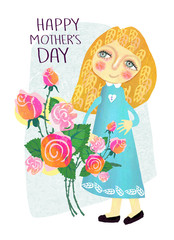 Cute greeting card for Happy Mother's Day.
