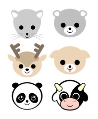 six baby animal faces