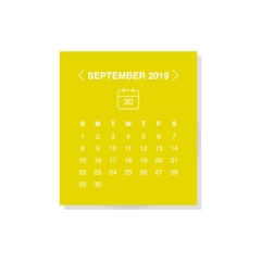 Vector illustration, calendar 2019 design concept.