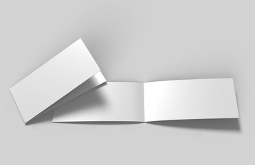 Landscape brochure blank white template for mock up and presentation design. 3d illustration.