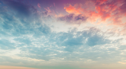 Colorful clouds in morning sky