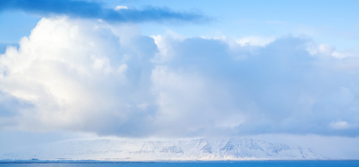 Clouds formation over sea, background photo