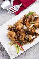 King size crispy chilli prawns