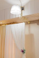 Large dining table set for wedding, dinner or another corporate