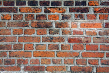  Old red brick wall. Background. Texture.