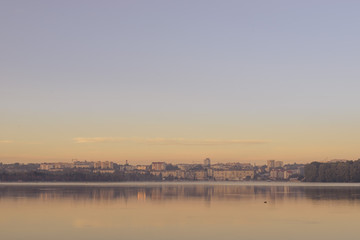 Naklejka premium Beautiful landscape. Became the middle of the city