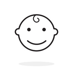 Baby face icon, vector illustration flat design