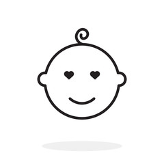 Baby face icon, vector illustration flat design
