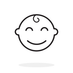 Obraz premium Baby face icon, vector illustration flat design