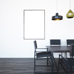 White meeting room interior, poster