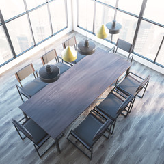 Loft meeting room interior, top view