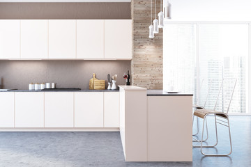 White kitchen interior, close up