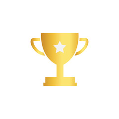Winner cup vector icon, trophy symbol gold design
