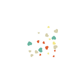 Festive Background with Colorful hearts. Delicate Pattern for Postcard, Print, Banner or Poster. Pretty hearts For Party Decoration, Wedding, Birthday or Anniversary Invitation. Vector