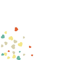 Festive Background with Colorful hearts. Delicate Pattern for Postcard, Print, Banner or Poster. Pretty hearts For Party Decoration, Wedding, Birthday or Anniversary Invitation. Vector