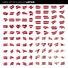 Latvia flag, vector illustration - obrazy, fototapety, plakaty