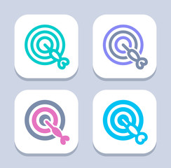 Target & Dart - Neon & LED Icons. A set of 4 professional, pixel-perfect icons 