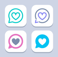 Heart Notification - Neon & LED Icons. A set of 4 professional, pixel-perfect icons 