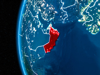 Oman on Earth at night