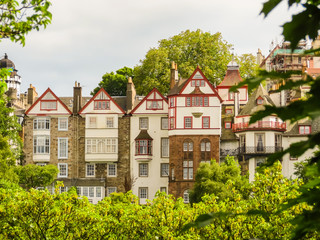 Old buildings in the Old Town of Edinburgh, Scotland, UK