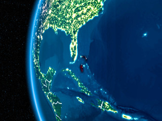 Bahamas on Earth at night