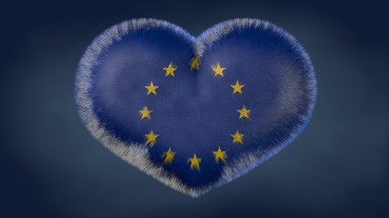 Cuore bandiera dell'Unione Europea.