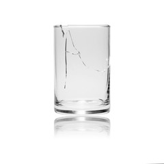 Broken glass isolated on white background with clipping path