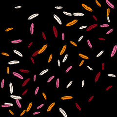 Colorful feathers. Prints of Colored feathers Design for Goods for Pets. Simple Pattern for Print, Logo or Poster. Vector Confetti Background.
