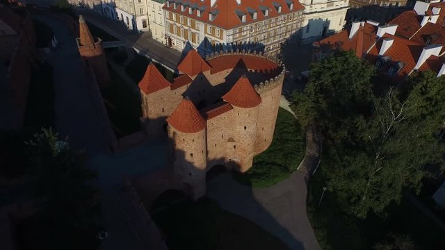 Aerial view of the Warsaw Barbican