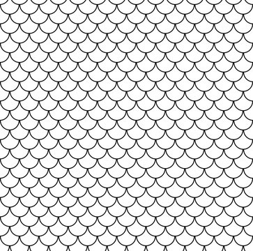 Geometric fish scales chinese seamless pattern. Wavy roof tile. Modern repeating stylish texture. Flat pattern. Waves lines seamless design elements for wallpaper, wrapping paper, background, surface