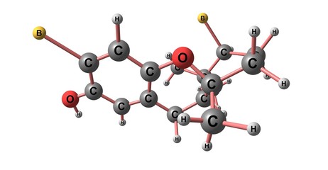 Cymobarbatol molecular structure isolated on white background