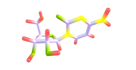 Cytidine molecular structure isolated on white background