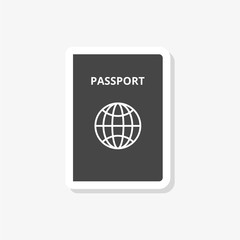 Passport sticker, simple vector icon