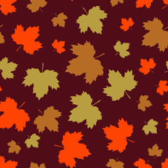 seamless pattern with maple leaves