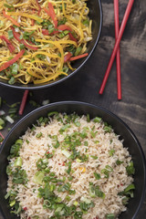 Hakka Noodles and Fried Rice