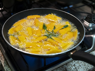 detail of fried pumpkin