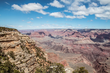 Fissure in the canyon under the blue sky