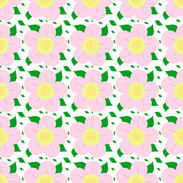 pattern primaverile con fiori rosa e gialli