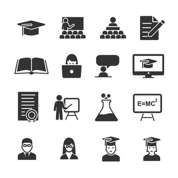 Vector image set of education icons.