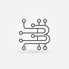 Blockchain vector outline logo element or icon