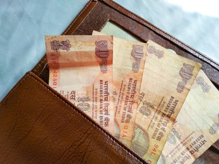 Indian currency in wallet