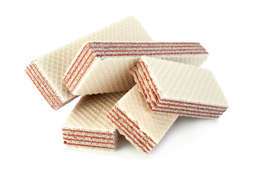 Wafers stick closeup on white