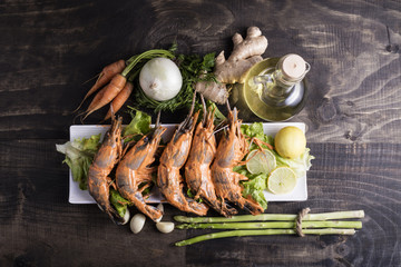 Marinated Tiger prawns